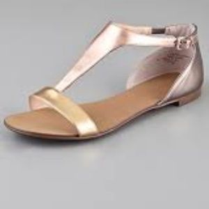 Boutique 9 Piraya T Strap Flat Sandals  Gold Combo